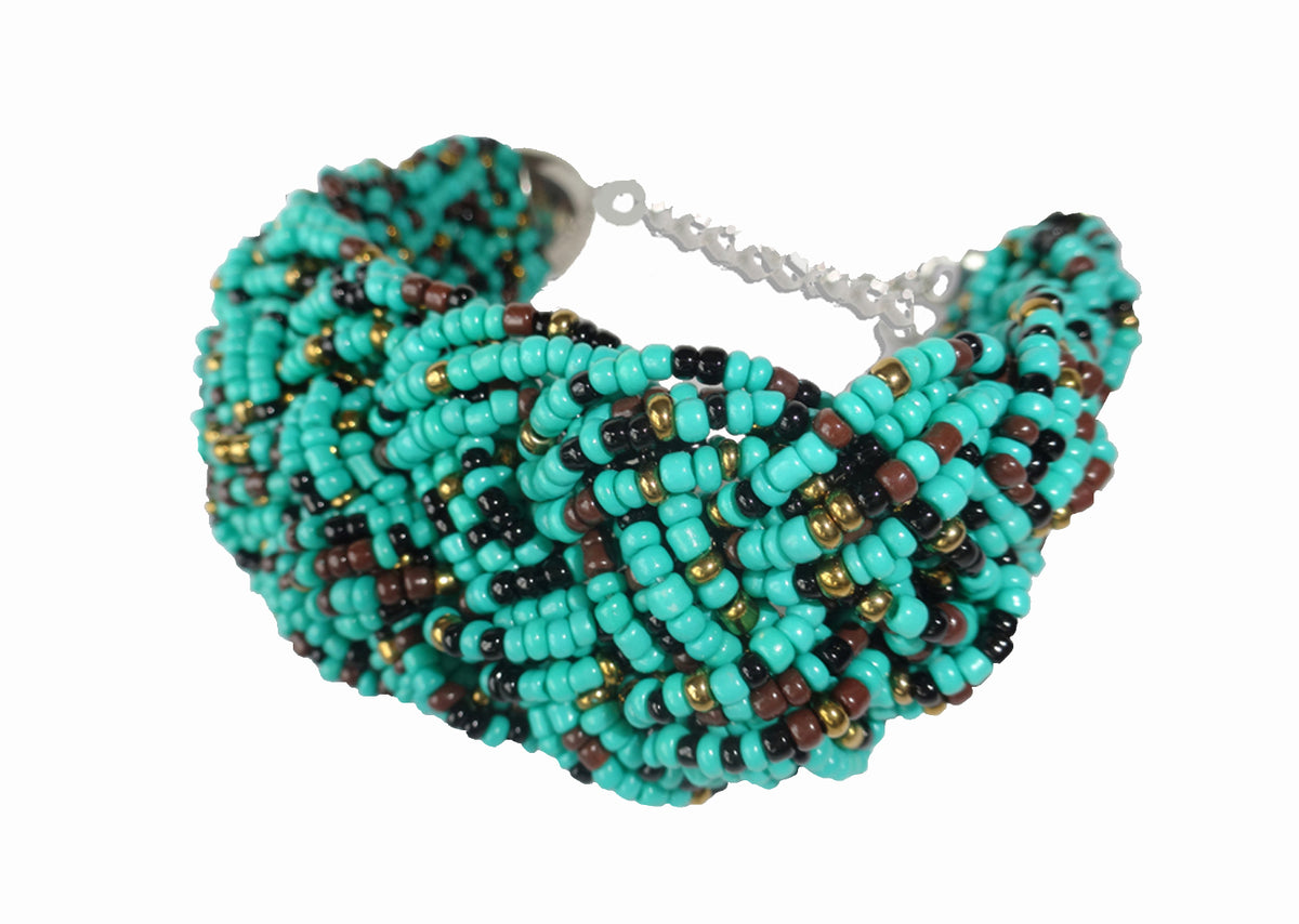 Turquoise Threaded Cuff Sasha L JEWELS LLC