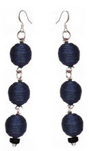 Load image into Gallery viewer, Pom Boho Chic Earrings (Navy Blue) - Sasha L JEWELS LLC