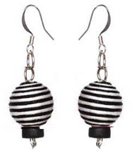 Load image into Gallery viewer, Pom Boho Chic Earrings (Stripes) - Sasha L JEWELS LLC