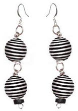 Load image into Gallery viewer, Pom Boho Chic Earrings (Stripes) - Sasha L JEWELS LLC