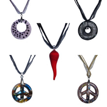 Load image into Gallery viewer, Ribbon Glass Pendant Chokers - Sasha L JEWELS LLC