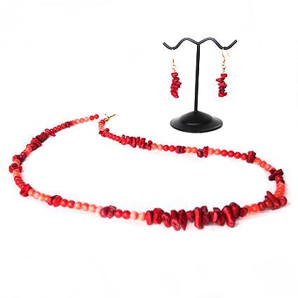 Infused Fire Coral Jewelry Set - Sasha L JEWELS LLC