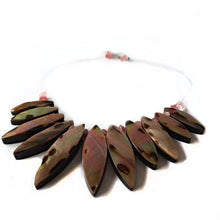 Load image into Gallery viewer, Iridescent Collage Fan Choker - Sasha L JEWELS LLC