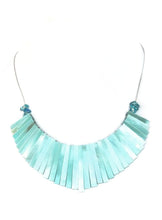 Load image into Gallery viewer, Iridescent Blue Fan Choker Set - Sasha L JEWELS LLC