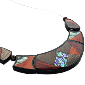 Multi-wood Crescent Necklace - Sasha L JEWELS LLC