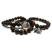 Load image into Gallery viewer, Tiger&#39;s Eye Elephant Charm Bangle - Sasha L JEWELS LLC