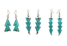 Load image into Gallery viewer, Turquoise Warrior Earrings - Triple - Sasha L JEWELS LLC