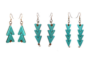 Turquoise Warrior Earrings - Triple - Sasha L JEWELS LLC