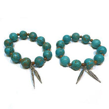 Load image into Gallery viewer, Turquoise Leaf Bangle - Sasha L JEWELS LLC