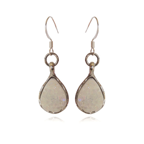 Crystal  White Quartz Earrings - Sasha L JEWELS LLC