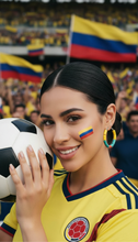 Load image into Gallery viewer, Colombia Hoop Earrings – FIFA 2026 - Sasha L JEWELS LLC