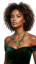 Load image into Gallery viewer, Green Statement Necklace Fashion Week Sasha L Jewels Jewelry Designer