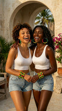 Load image into Gallery viewer, Festive Wood Bangles – Carnival and Summer Fashion Jewelry - Sasha L JEWELS LLC