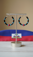Load image into Gallery viewer, Haitian Hoop Earrings Caribbean Heritage Month Independence Day  Parade Jewelry