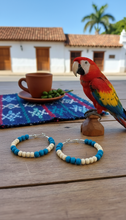 Load image into Gallery viewer, Honduras Heritage Pride Earrings for parades, festivals, celebrations, fifa world cup.