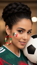 Load image into Gallery viewer, Mexico Hoop Earrings – Heritage Pride Collection – Mexican Festival – FIFA World Cup Jewelry