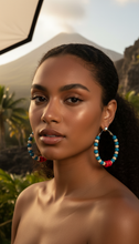 Load image into Gallery viewer, Montserrat Hoop Earrings – Heritage Pride Collection – Caribbean Carnival – Cultural Pride Jewelry