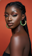 Load image into Gallery viewer, Nigeria Hoop Earrings – Heritage Pride Collection – African Carnival – Cultural Pride Jewelry