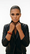 Load image into Gallery viewer, Woman wearing a black leather jacket and Sasha L Jewels Beaded Bracelets