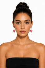 Load image into Gallery viewer, Pom Boho Chic Earrings Pink Single Thread Ball