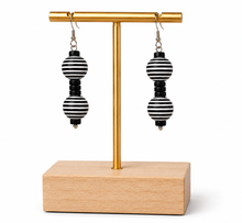 Load image into Gallery viewer, Pom Boho Chic Earrings (Zebra Stripe)