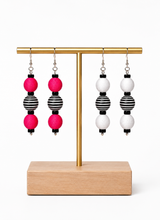 Load image into Gallery viewer, Pom Boho Chic Earrings (Stripe Variations)