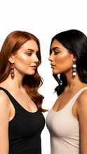 Load image into Gallery viewer, Pom Boho Chic Earrings (Stripe Variations)