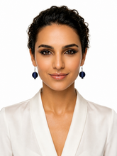 Load image into Gallery viewer, Pom Boho Chic Earrings (Navy Blue)