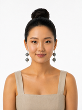 Load image into Gallery viewer, Pom Boho Chic Earrings (Stripes) Double Thread Ball