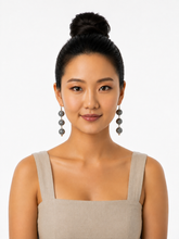 Load image into Gallery viewer, Pom Boho Chic Earrings (Stripes) Triple Thread Ball