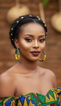 Load image into Gallery viewer, Rwanda Hoop Earrings – Heritage Pride Collection – African Carnival – Cultural Pride Jewelry