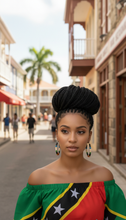 Load image into Gallery viewer, St. Kitts and Nevis Hoop Earrings – Heritage Pride Collection – Caribbean Carnival – Cultural Pride Jewelry