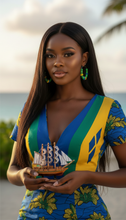 Load image into Gallery viewer, St. Vincent and the Grenadines Hoop Earrings – Heritage Pride Collection – Caribbean Carnival – Cultural Pride Jewelry