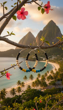 Load image into Gallery viewer, St. Lucia Hoop Earrings – Heritage Pride Collection – Caribbean Carnival – Cultural Pride Jewelry