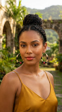 Load image into Gallery viewer, Trinidad and Tobago Hoop Earrings – Heritage Pride Collection – Caribbean Carnival – Cultural Pride Jewelry