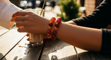 Load image into Gallery viewer, Orange Beaded Bracelet Bangles