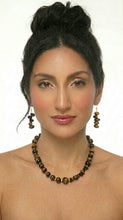 Load image into Gallery viewer, Woman wearing a necklace Sasha L Jewels Tiger's Eye Jewelry