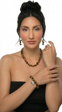Load image into Gallery viewer, Woman wearing Sasha L Jewels Tiger's Eye Jewelry Set