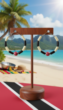 Load image into Gallery viewer, Caribbean Heritage Month Fashion Trinidad and Tobago Hoop Earrings – Heritage Pride Collection – Caribbean Carnival – Cultural Pride Jewelry