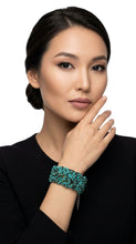 Load image into Gallery viewer, Turquoise Threaded Cuff