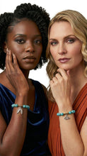 Load image into Gallery viewer, Two women wearing Sasha L Jewels turquoise bracelets with charms
