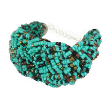 Load image into Gallery viewer, Turquoise Threaded Cuff