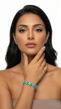 Load image into Gallery viewer, Woman wearing a Sasha L Jewels turquoise bracelet