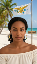 Load image into Gallery viewer, Virgin Islands Hoop Earrings – Heritage Pride Collection – Caribbean Carnival – Cultural Pride Jewelry Caribbean Pride Month Carnival Parade Jewelry