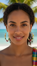 Load image into Gallery viewer, Virgin Islands Hoop Earrings – Heritage Pride Collection – Caribbean Carnival – Cultural Pride Jewelry Caribbean Heritage Month Earrings
