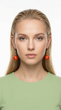 Load image into Gallery viewer, Glass Ornament Earrings Orange