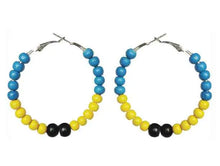 Load image into Gallery viewer, Barbados Hoop Earrings – Heritage Pride Collection – Caribbean Carnival Parade - FIFA World Cup Jewelry