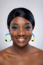 Load image into Gallery viewer, Barbados Hoop Earrings – Heritage Pride Collection – Caribbean Carnival Parade - FIFA World Cup Jewelry