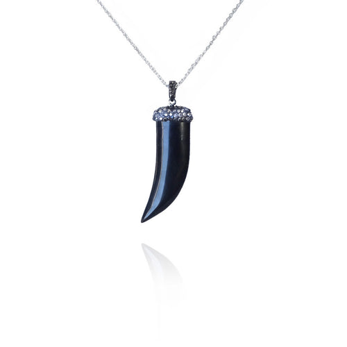Crystallized Horn Pendant Necklace- Draft - Sasha L JEWELS LLC