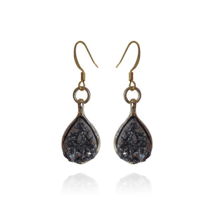 Crystal Black Quartz Earrings - Sasha L JEWELS LLC